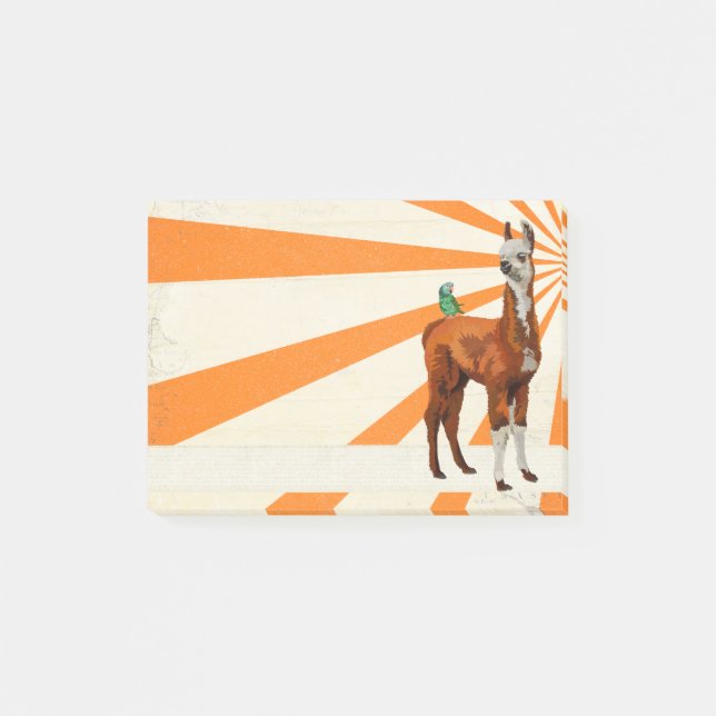 Bloco De Notas Nota de post-it da ALPACA & do PAPAGAIO (Frente)