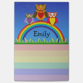 Bloco De Notas Nota de post-it do coração das corujas e dos