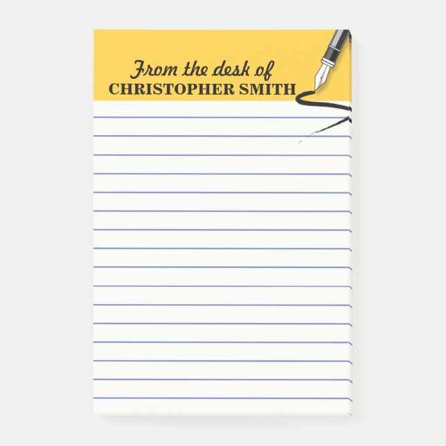 Bloco De Notas Nota de Posto amarelo do organizador do Office® PE (Frente)