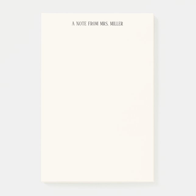 Bloco De Notas Nota de Professor Personalizado Elegante Simples (Frente)