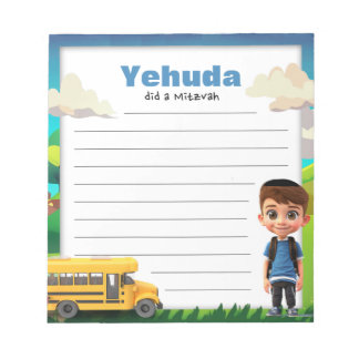 Bloco De Notas nota do garoto da escola Mitzvah