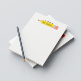 Bloco De Notas Nota do Presente de Lápis do Professor