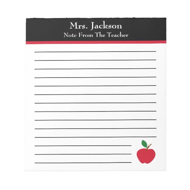 Bloco De Notas Nota Do Professor | Apple Elementar (Frente)