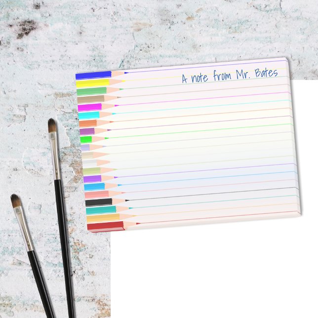 Bloco De Notas Nota do Professor de Arte Notas Autoadesivas Perso (Note from art teacher sticky notes 🎨)