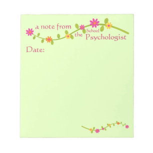 Bloco De Notas Nota Floral do Psicólogo Escolar