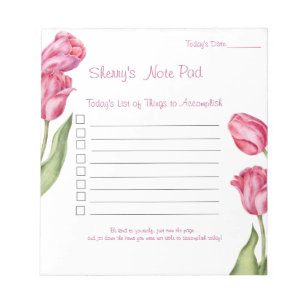 Bloco De Notas Nota Pad 5.5x6 Tulipas Grandes para Realizar