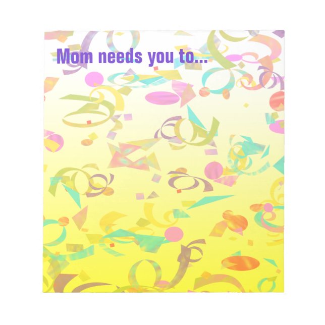 Bloco De Notas Nota Personalizada Tosse de Confetti Amarelo de Om (Frente)