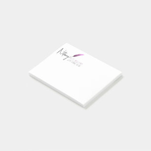 Bloco De Notas Notário Simples, Mínimo, Rosa e Branco
