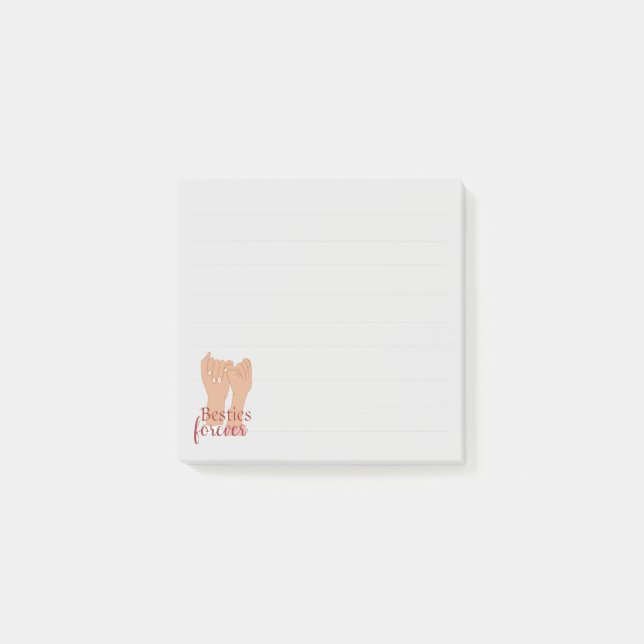 Bloco De Notas Notas adesivas Besties para sempre (Frente)