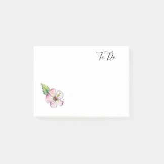 Bloco De Notas Notas adesivas com Design de Flor Pintado para Mão