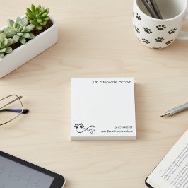 Bloco De Notas Notas Adesivas Coração e Patas Personalizadas do I