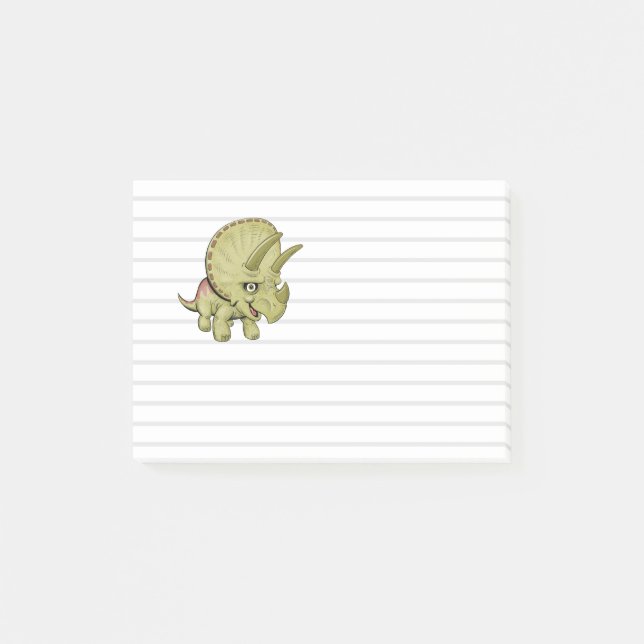 Bloco De Notas Notas Adesivas Cute Triceratops (Frente)