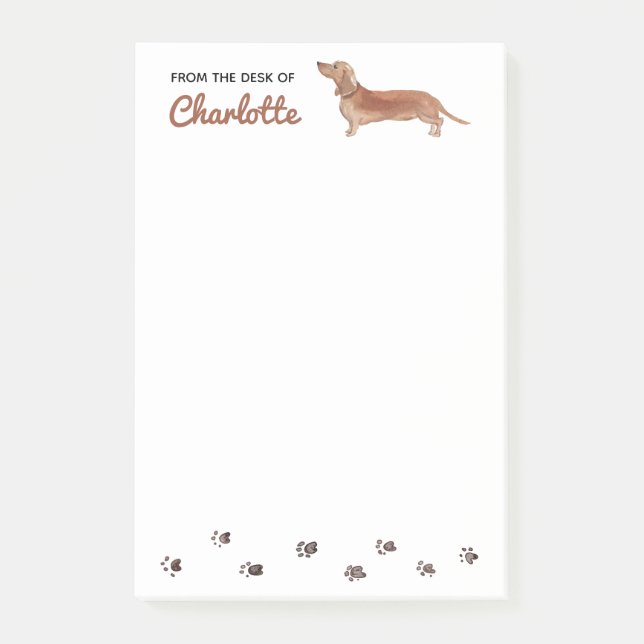 Bloco De Notas Notas adesivas de cachorro Dachshund (Frente)