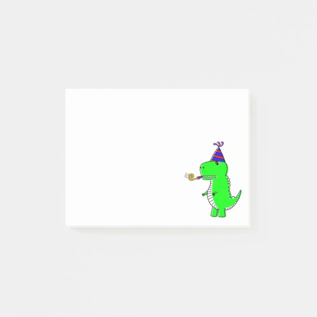 Bloco De Notas Notas Adesivas de Dinossauro Fofo de Aniversário (Frente)