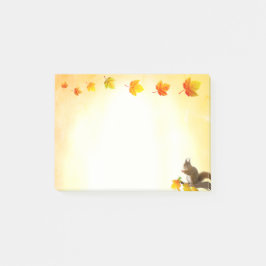 Bloco De Notas Notas adesivas de Esquilo e Folhas de Outono