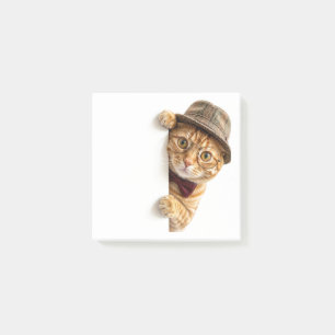 Bloco De Notas Notas Adesivas de Gato Curioso Engraçado