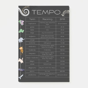Bloco De Notas Notas adesivas de gráfico de tempo musical