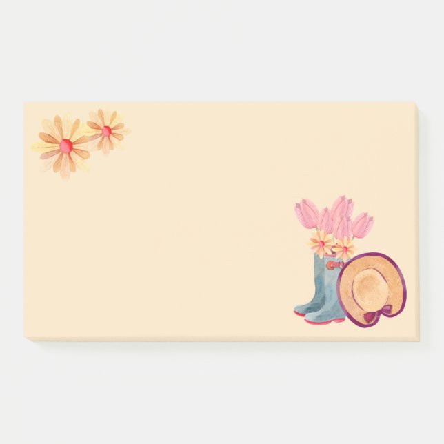 Bloco De Notas Notas adesivas de jardinagem floral (Frente)