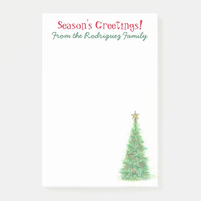 Bloco De Notas Notas adesivas de Natal personalizadas (Frente)