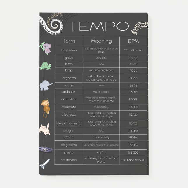 Bloco De Notas Notas adesivas de tempo musical (Frente)