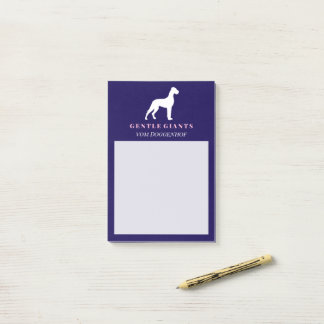 Bloco De Notas Notas adesivas do Dogue Alemão Branco