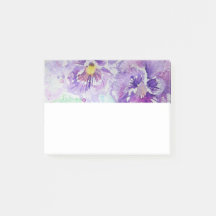 Notas adesivas florais de arte em aquarela de Viol