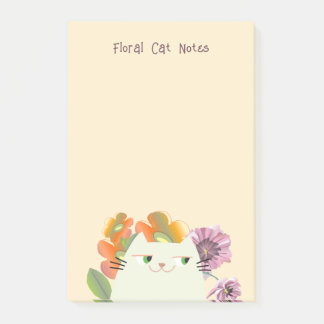 Bloco De Notas Notas Adesivas Florais de Gato Fofas Kawaii Flor