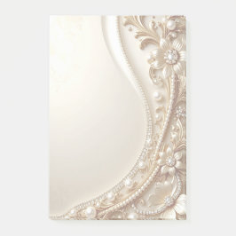 Bloco De Notas Notas Adesivas Florais Elegantes Douradas Ornament