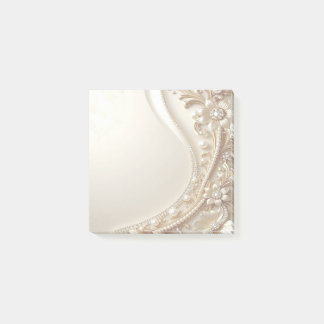Bloco De Notas Notas Adesivas Florais Elegantes Douradas Ornament