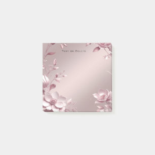 Bloco De Notas Notas Adesivas Florais Rosa Delicado