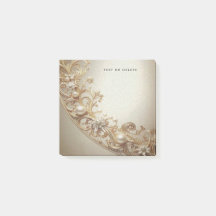 Notas Adesivas Ornadas com Floreio Dourado