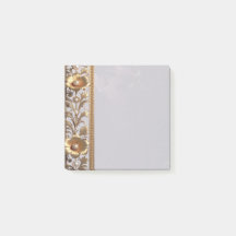 Notas Adesivas Ornamento Floral Dourado