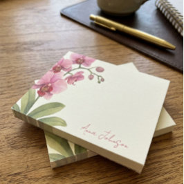 Bloco De Notas Notas adesivas personalizadas de aquarela de orquí