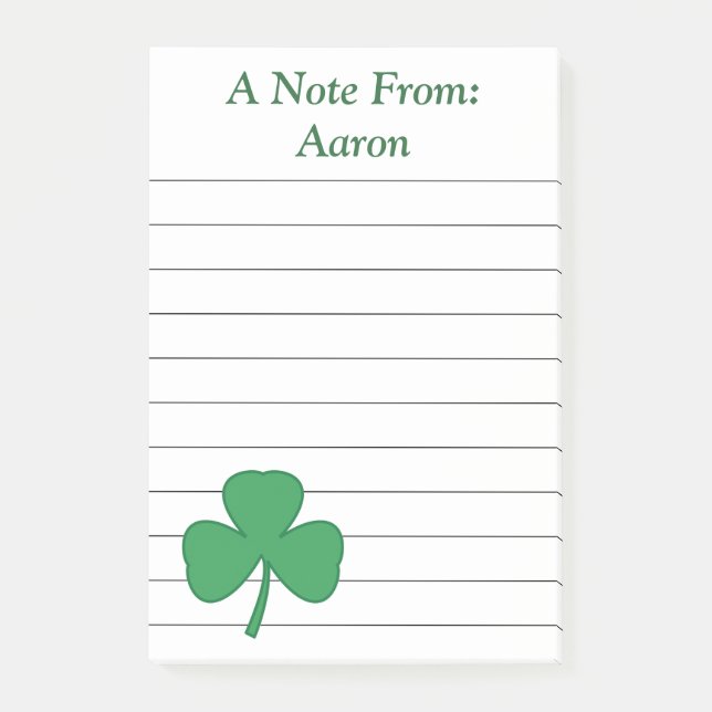 Bloco De Notas Notas Adesivas Personalizadas do Grande Trevo (Frente)