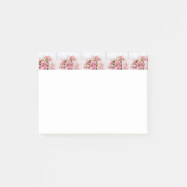Bloco De Notas Notas adesivas rosas cor-de-rosa amor flor românti