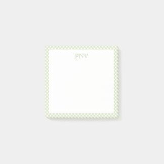 Bloco De Notas Notas Adesivas Verde e Branco Preppy