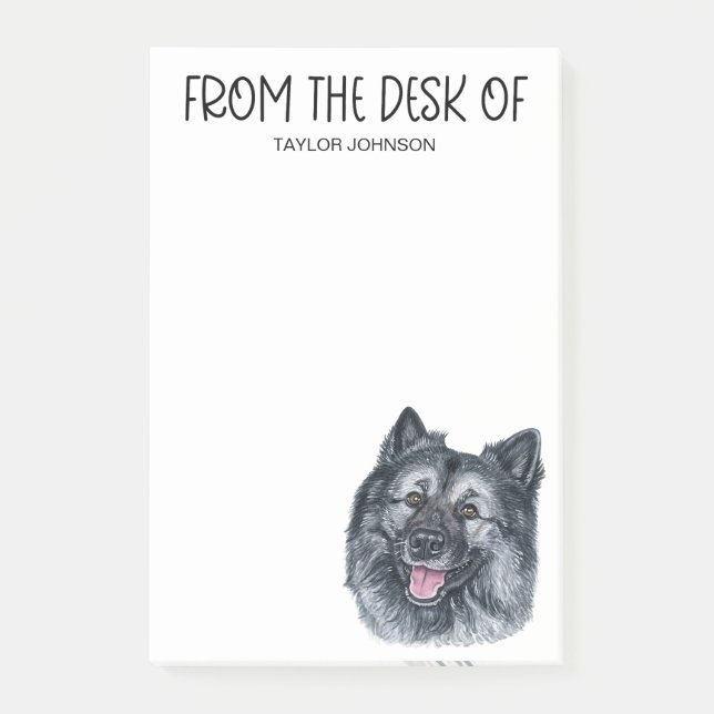 Bloco De Notas Notas Adhesivas Amante de Keeshond (Frente)