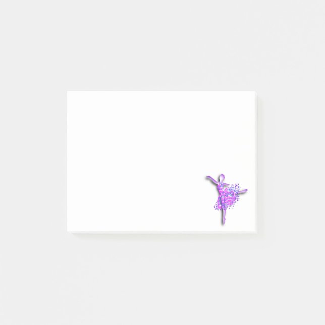 Bloco De Notas Notas Adhesivas® Bailarina Dançarina de Ballet (Frente)