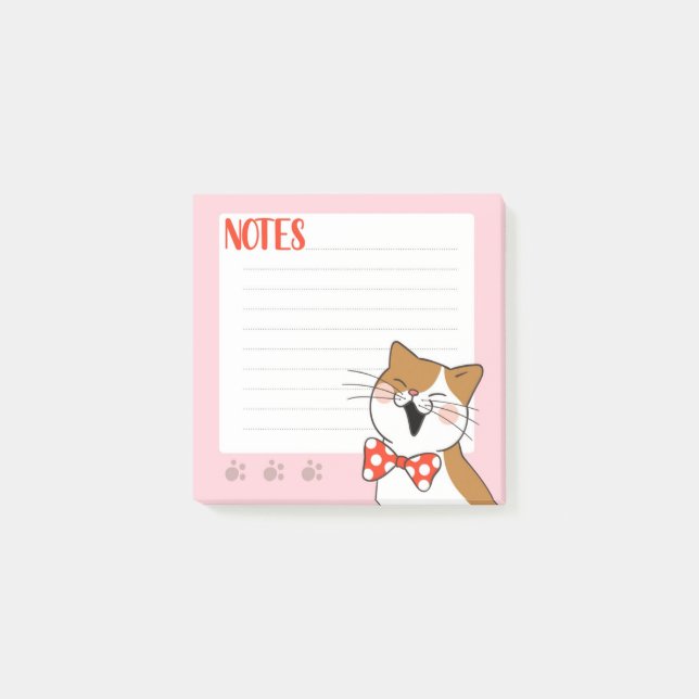 Bloco De Notas Notas Adhesivas Cantantes de Gato (Frente)