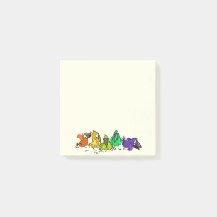 Bloco De Notas Notas Adhesivas Coloridas de Pássaros Divertidos®
