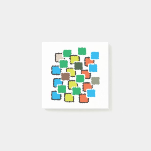 Bloco De Notas Notas Adhesivas com Padrão Geométrico Abstrato Mod (Frente)