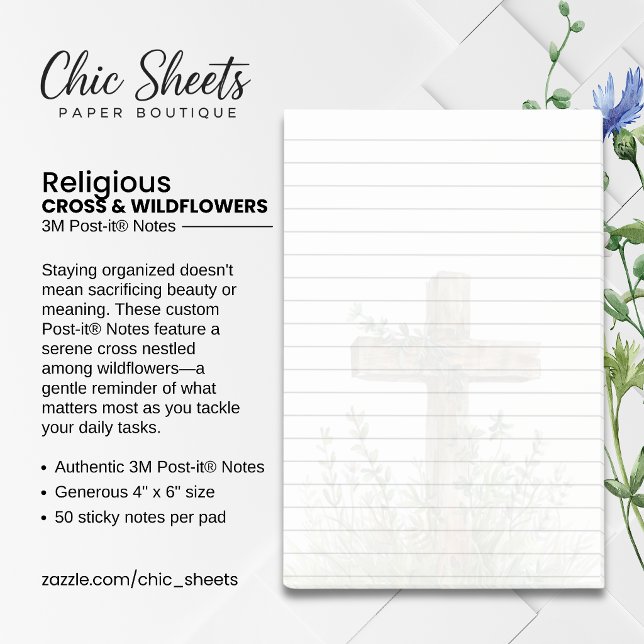 Bloco De Notas Notas Adhesivas Cross e Wildflowers 3M Post-it® (Criador carregado)