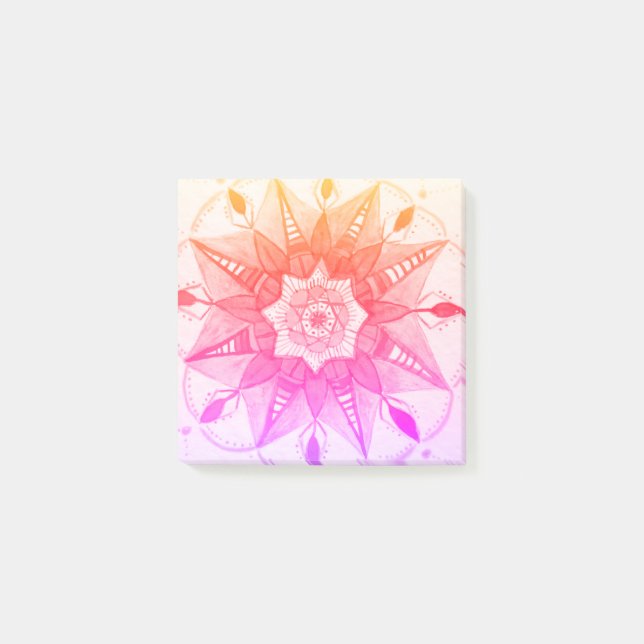Bloco De Notas Notas Adhesivas de Arte de Mandala (Frente)