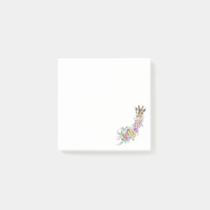 Bloco De Notas Notas Adhesivas de Girafa Flores