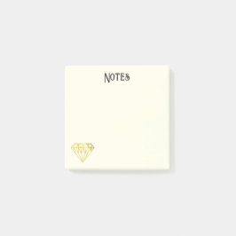Bloco De Notas Notas Adhesivas Diamante Dourado