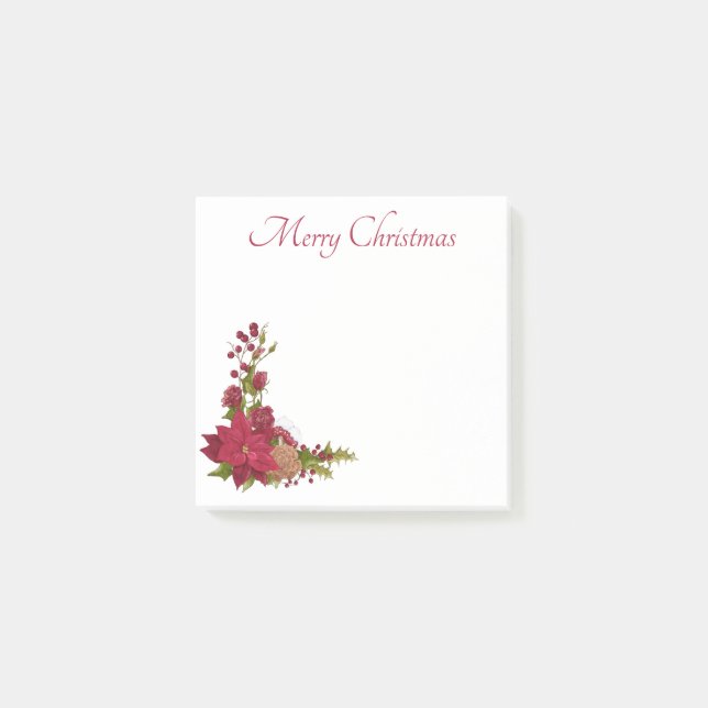 Bloco De Notas Notas Adhesivas Flor de Natal (Frente)