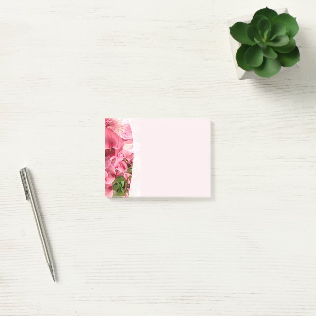 Bloco De Notas Notas Adhesivas Flor Rosa Bonita (Escritótio)