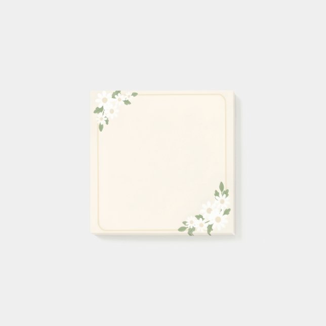 Bloco De Notas Notas Adhesivas Imprimíveis Flor de Margarida Fofa (Frente)