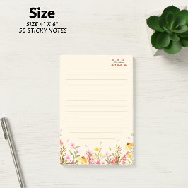 Bloco De Notas Notas Adhesivas Modernas Minimalistas com Monogram