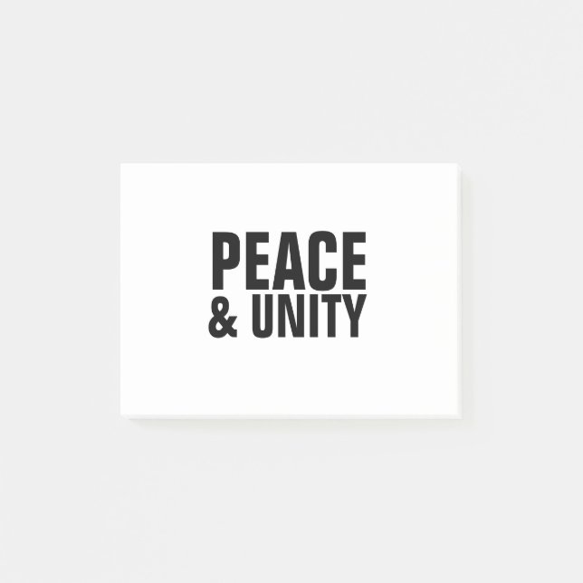 Bloco De Notas Notas Adhesivas PEACE & UNITY (Frente)
